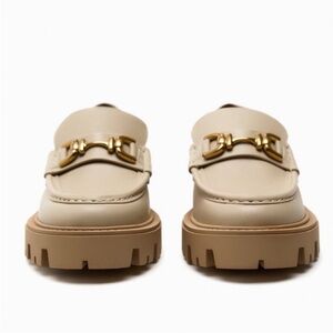 ASOS Cream Loafers with Gold Buckle